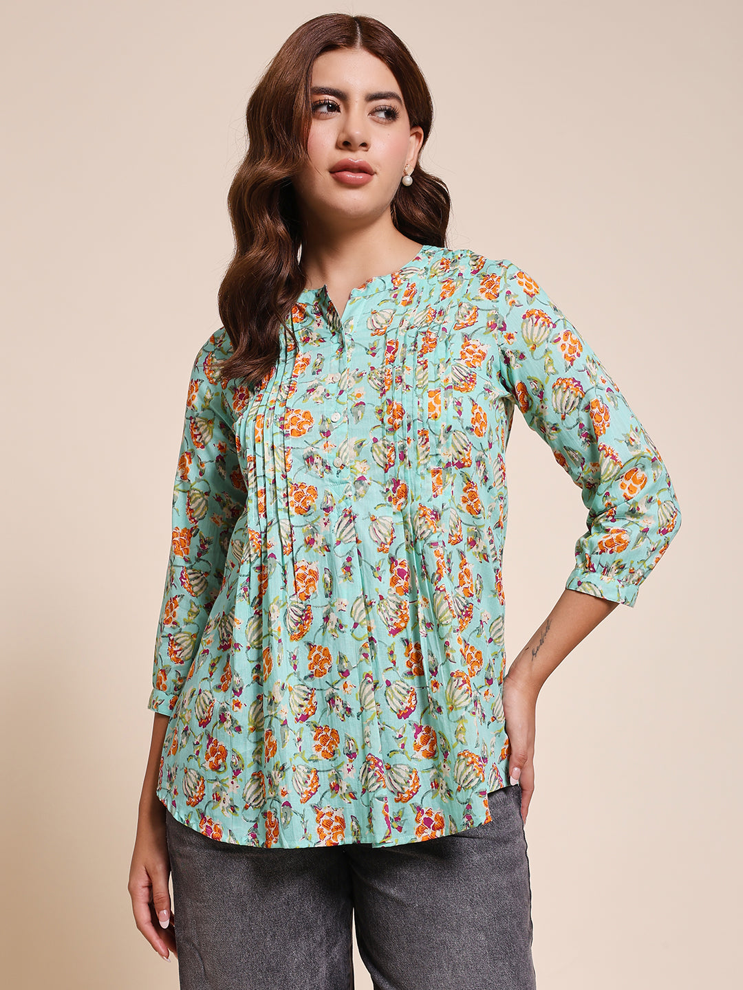 Aqua Muse - PINTUCKS TOP