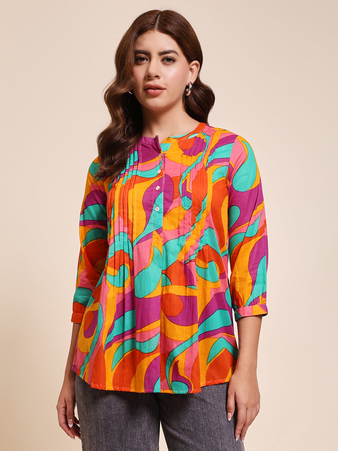 Paradise Swirl - PINTUCK TOP