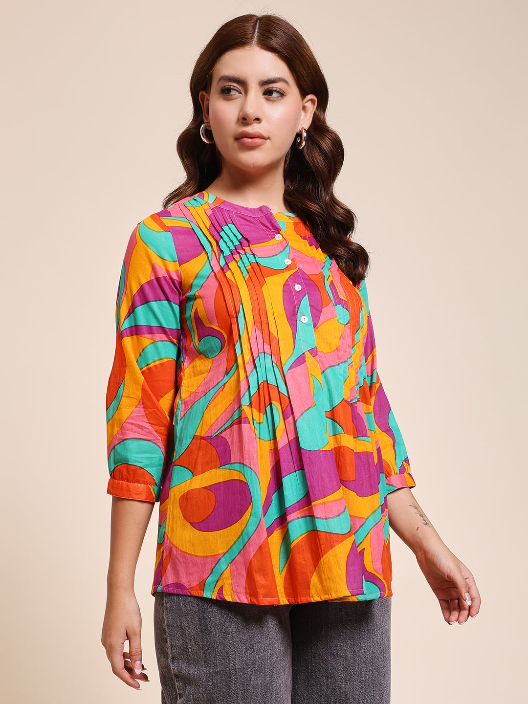 Paradise Swirl - PINTUCK TOP