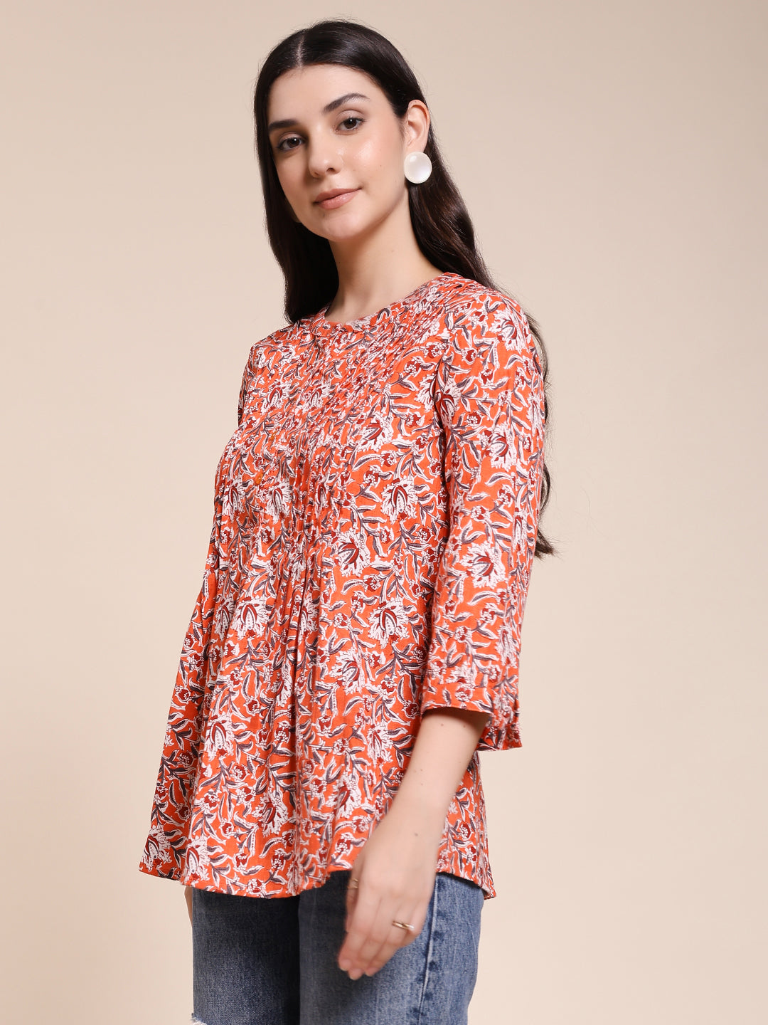 PLEATED BLOCK PRINTED