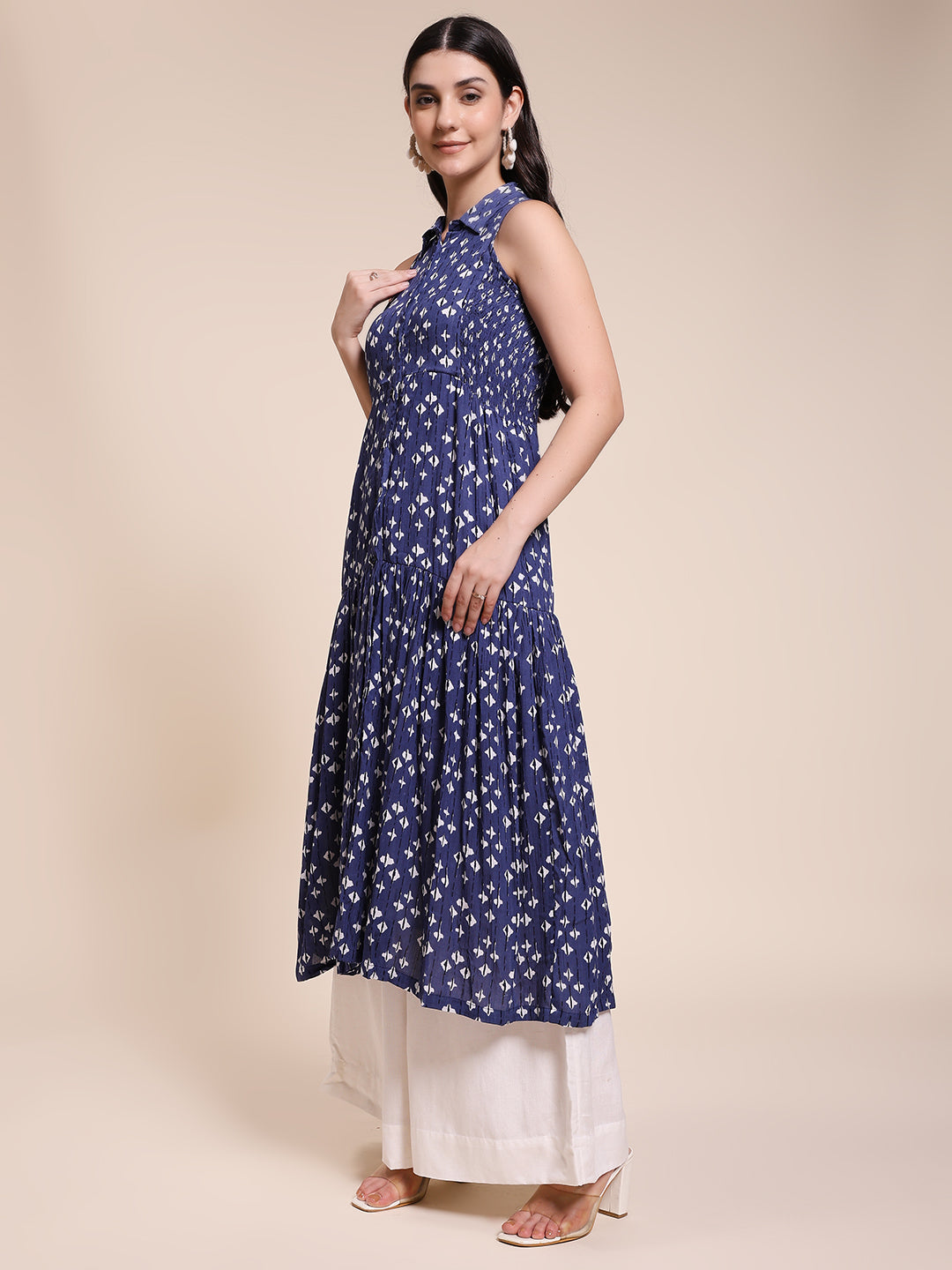 NAVY TIE DIE DRESS SET