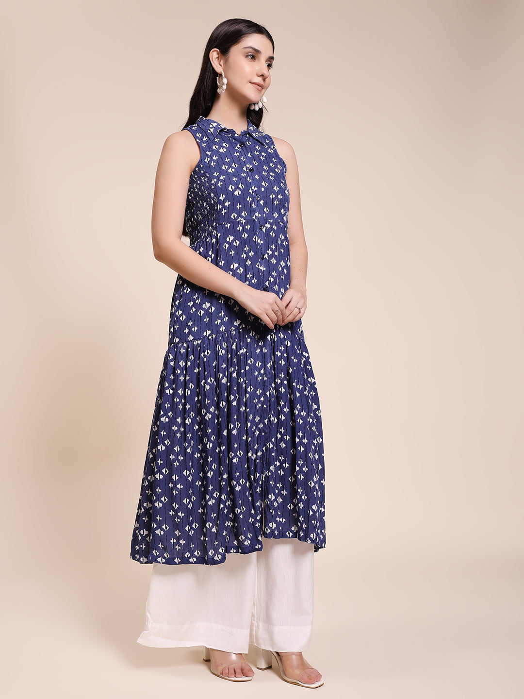 NAVY TIE DIE DRESS SET