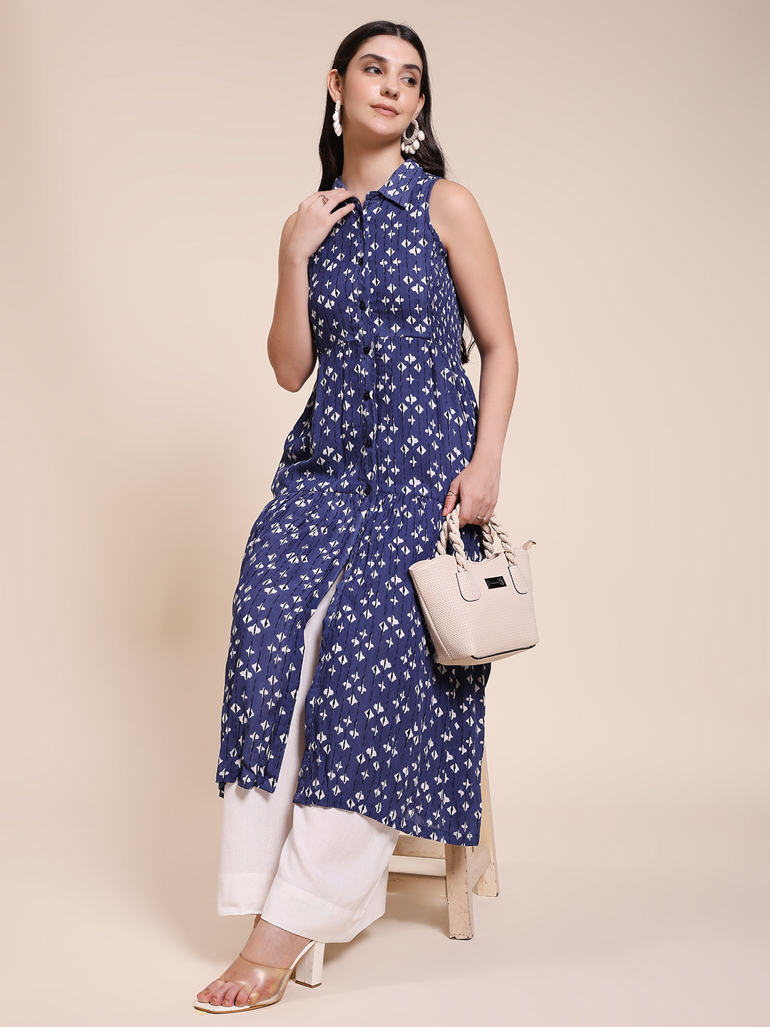 NAVY TIE DIE DRESS SET