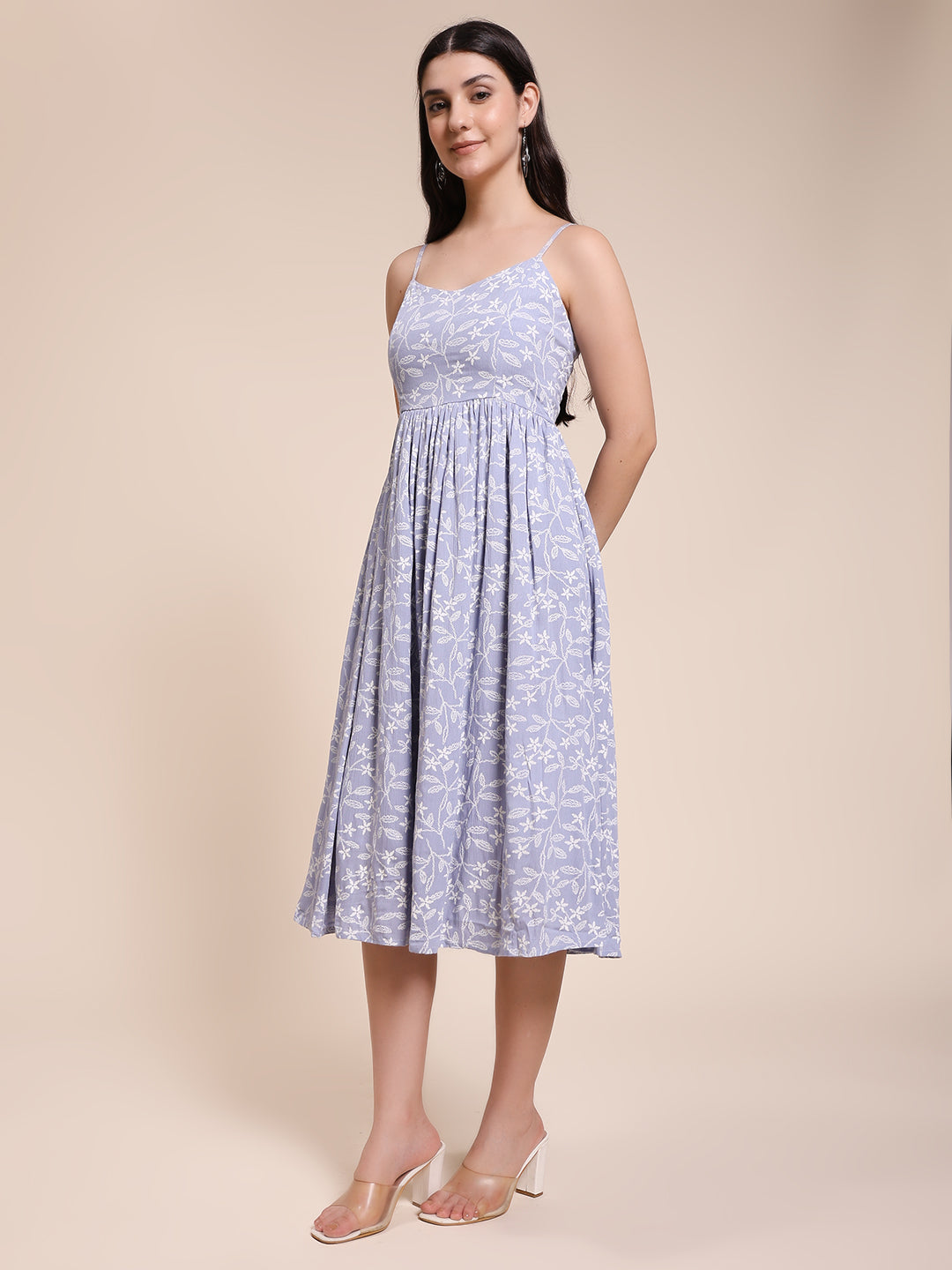 BLUE WHITE KHADI