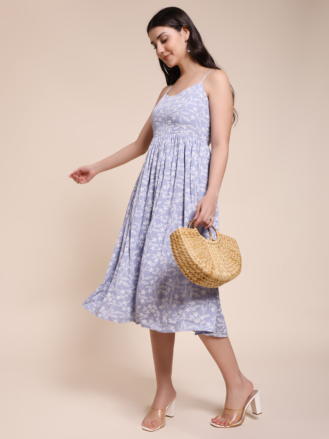 BLUE WHITE KHADI