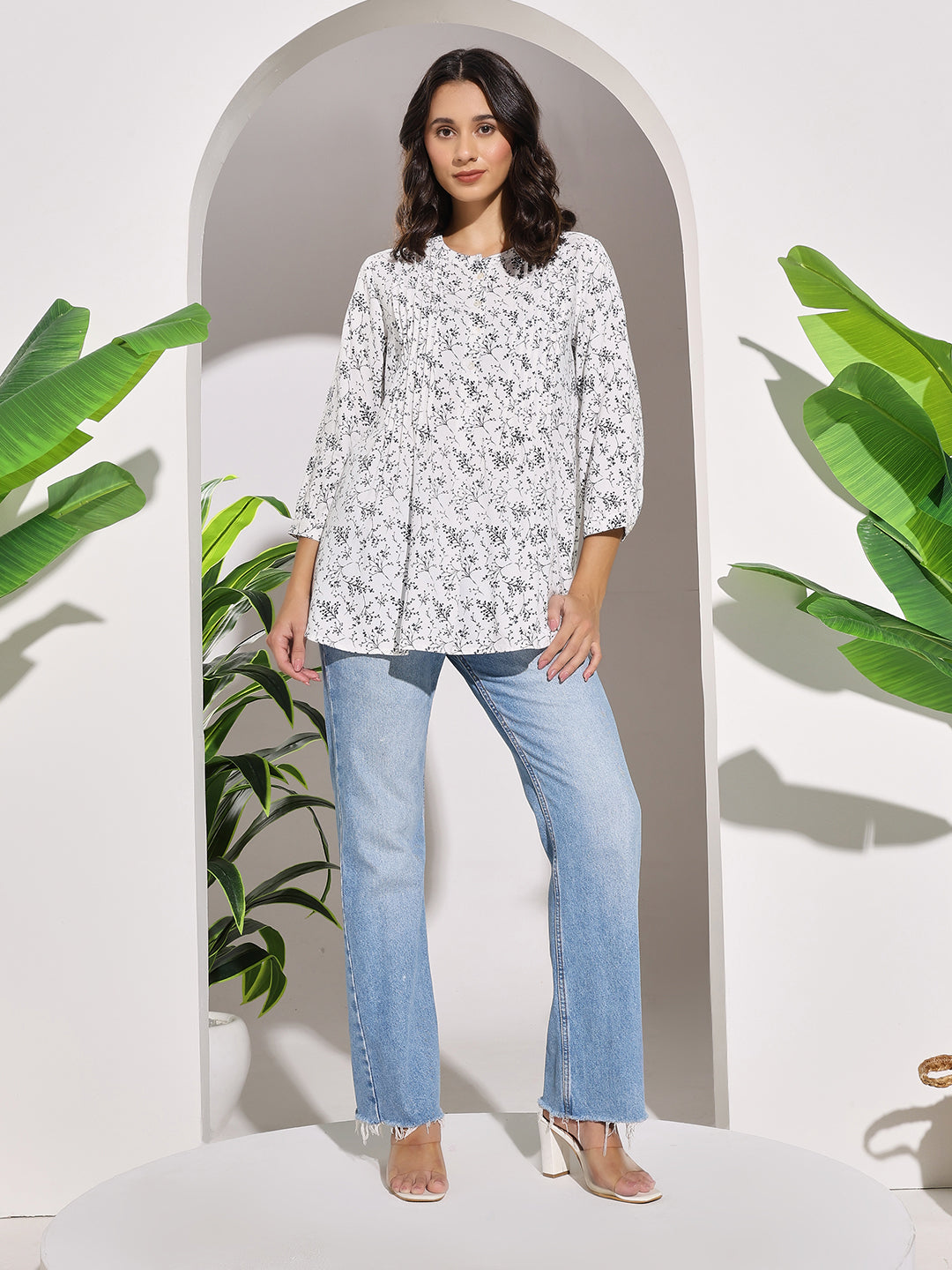 Dusky Petals - PINTUCKS TOP