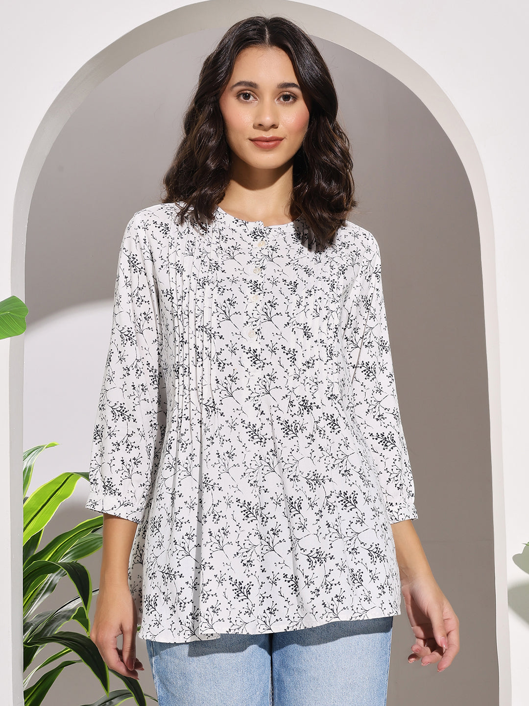 Dusky Petals - PINTUCKS TOP