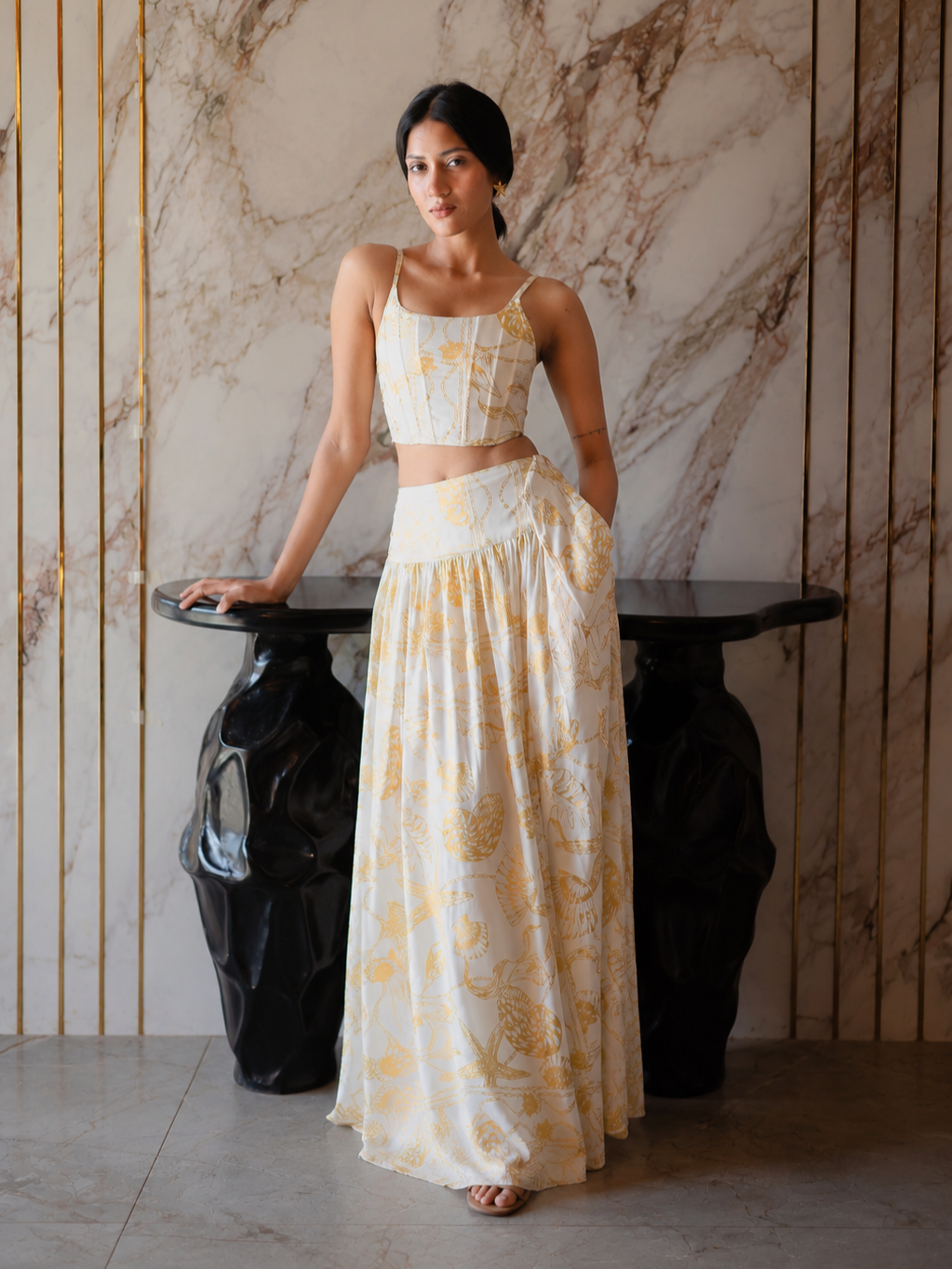 Golden Reef Corset Skirt Set