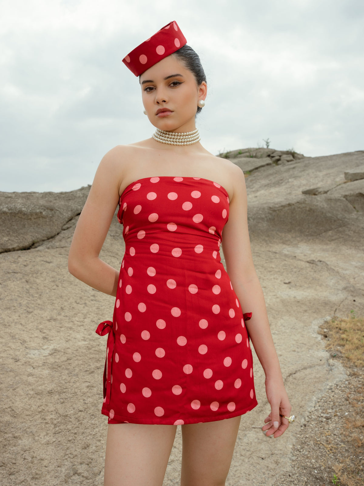 CHERRY DOT MINI DRESS