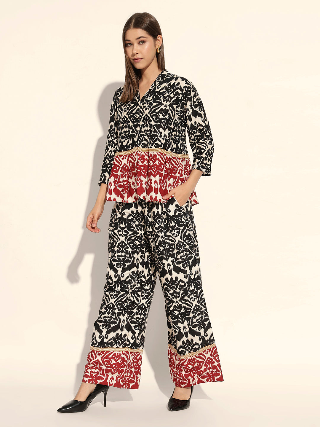 Crimson Ikat Co Ord Set