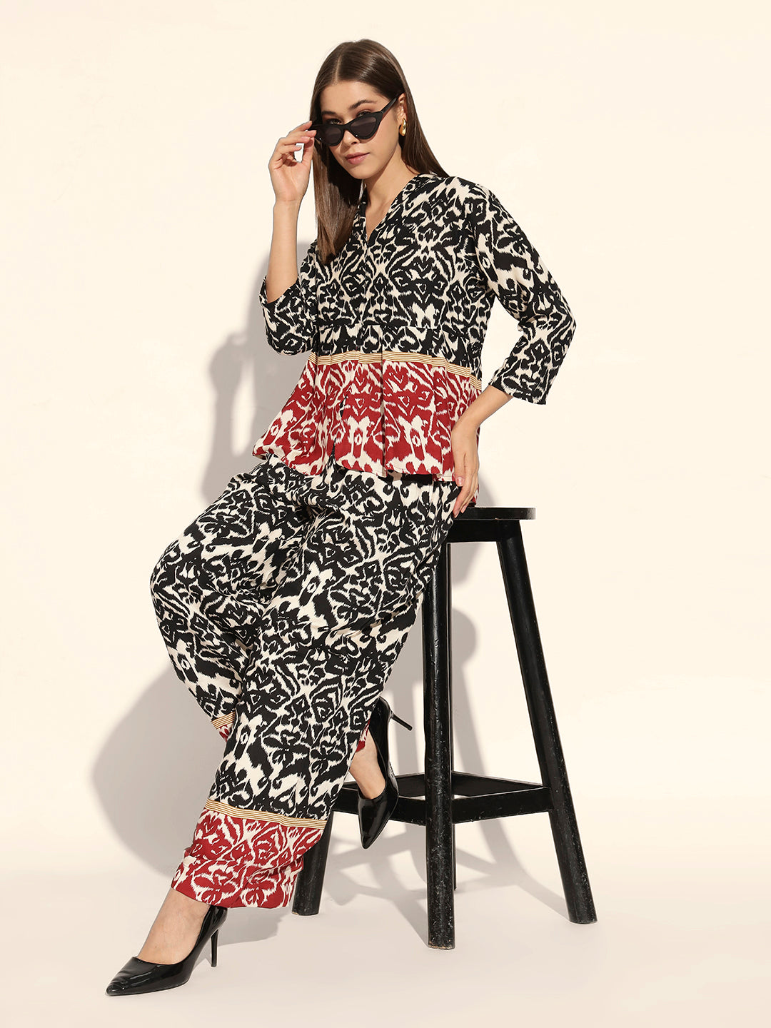 Crimson Ikat Co Ord Set