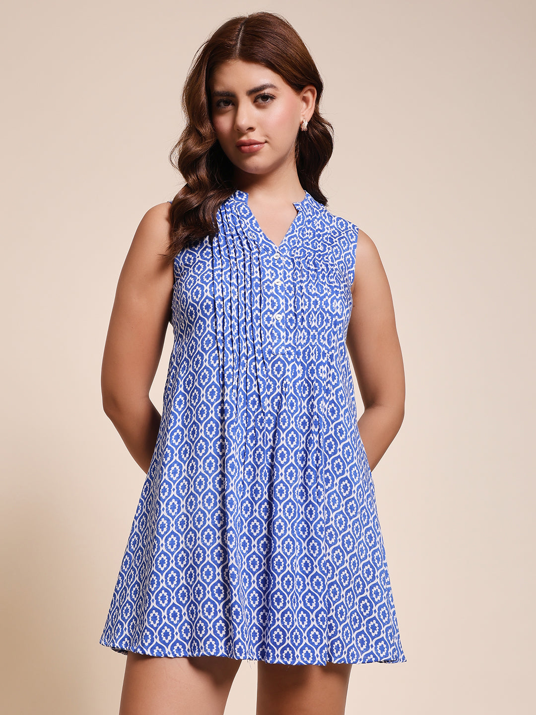 Indigo Tile - PINTUCKS DRESS