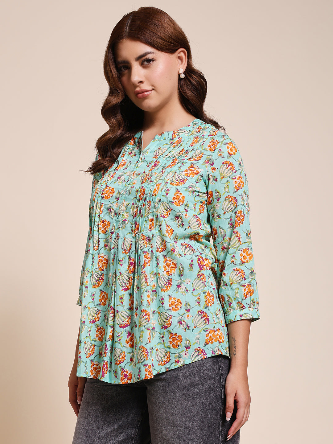 Aqua Muse - PINTUCKS TOP