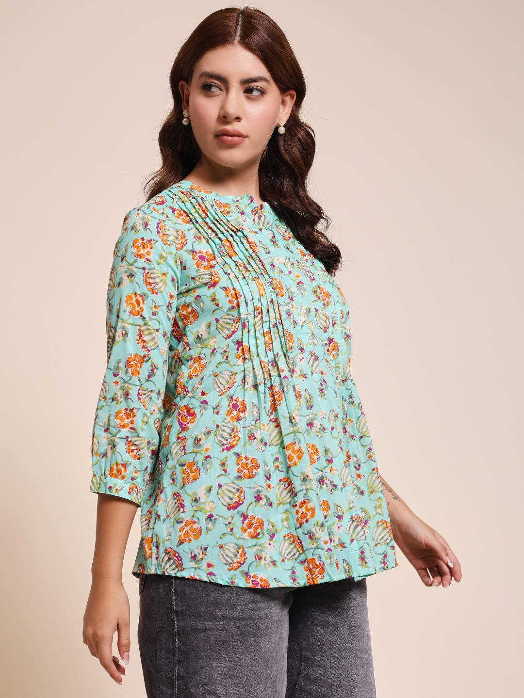 Aqua Muse - PINTUCKS TOP