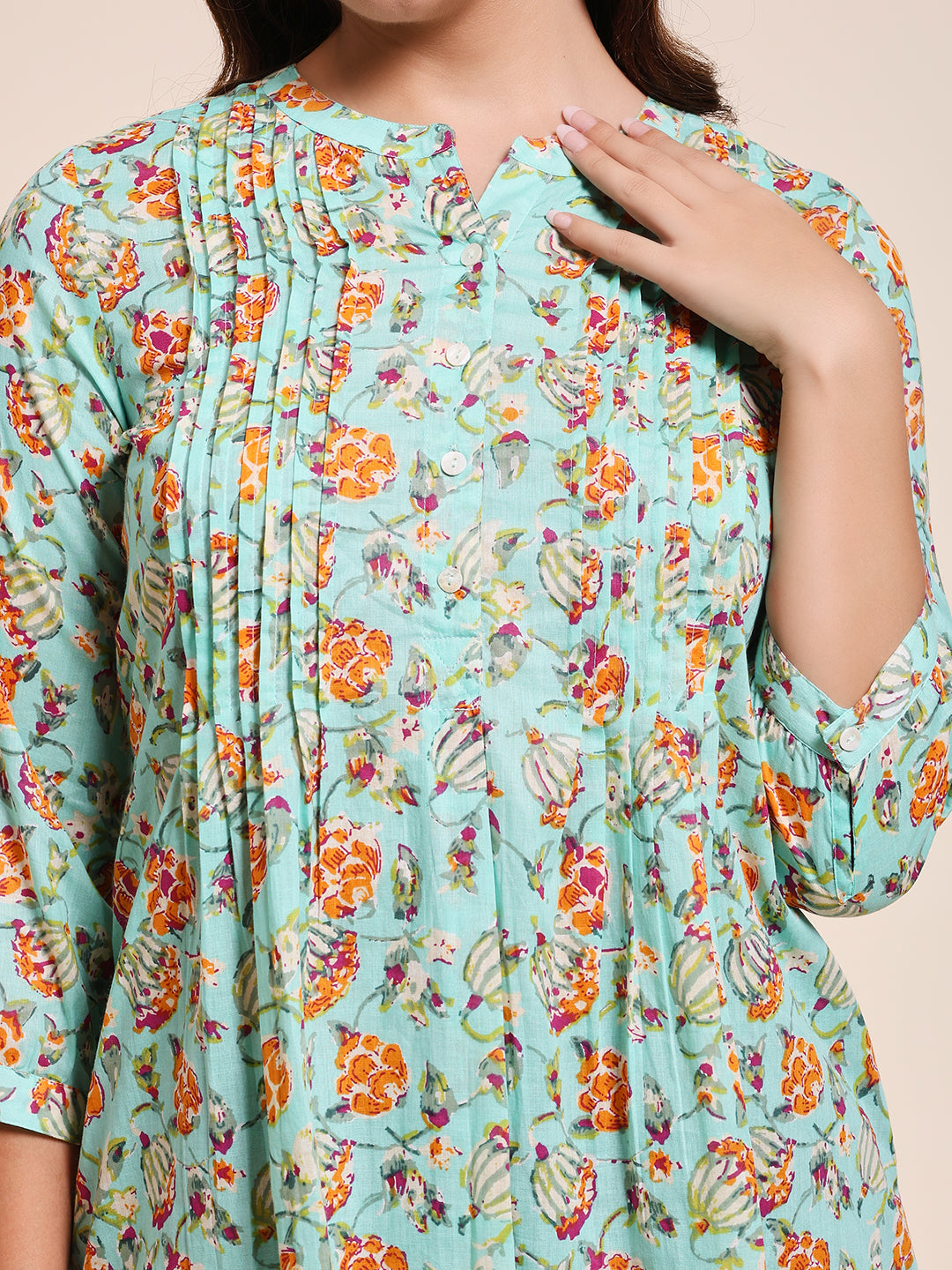 Aqua Muse - PINTUCKS TOP