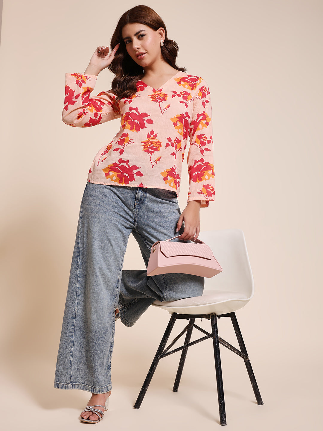 Blush Floral - FLARED TOP