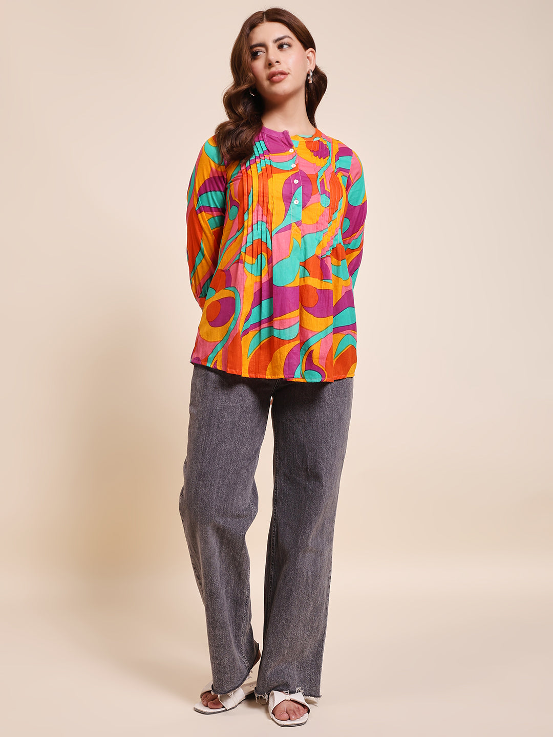 Paradise Swirl - PINTUCK TOP