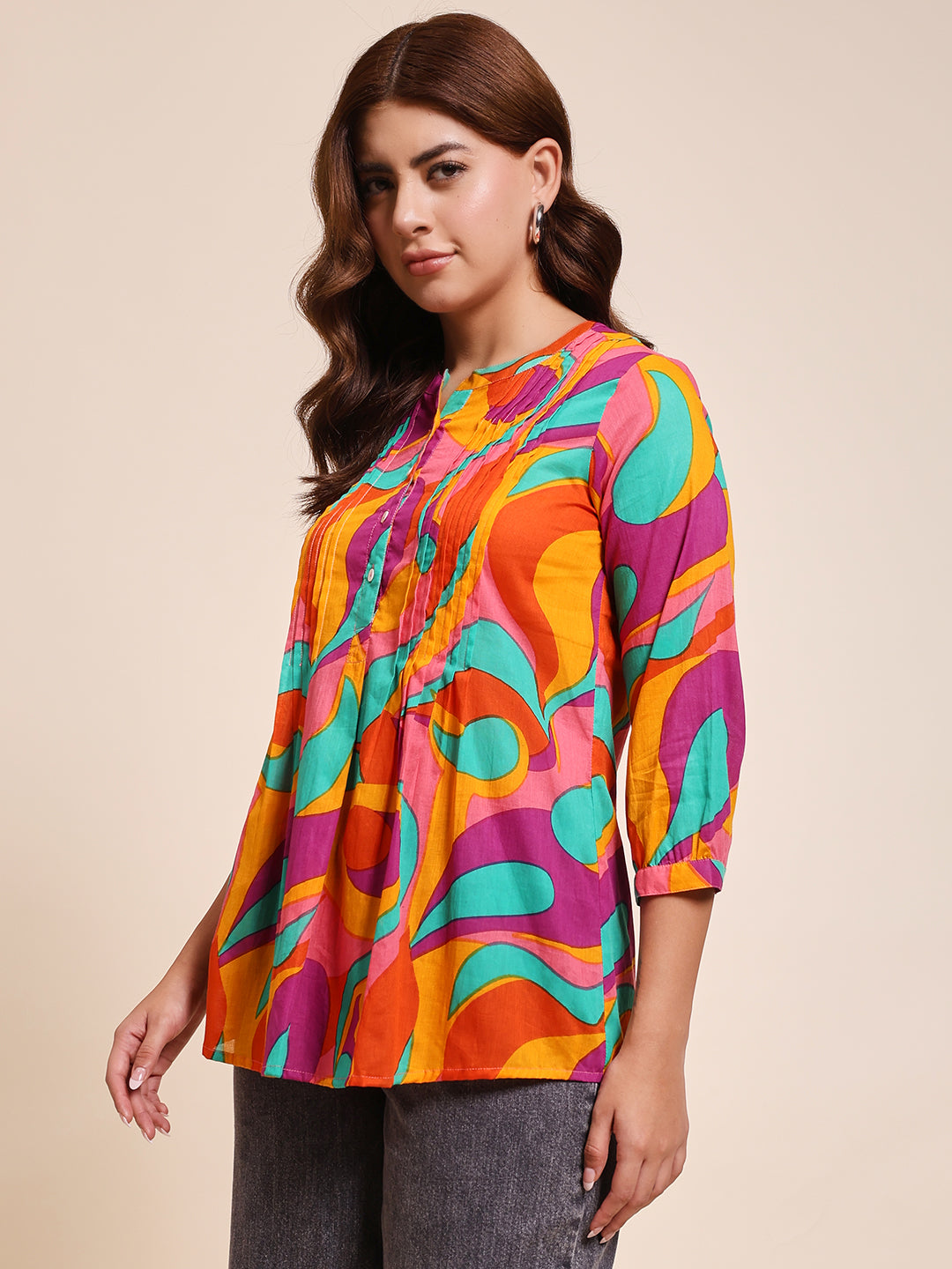 Paradise Swirl - PINTUCK TOP