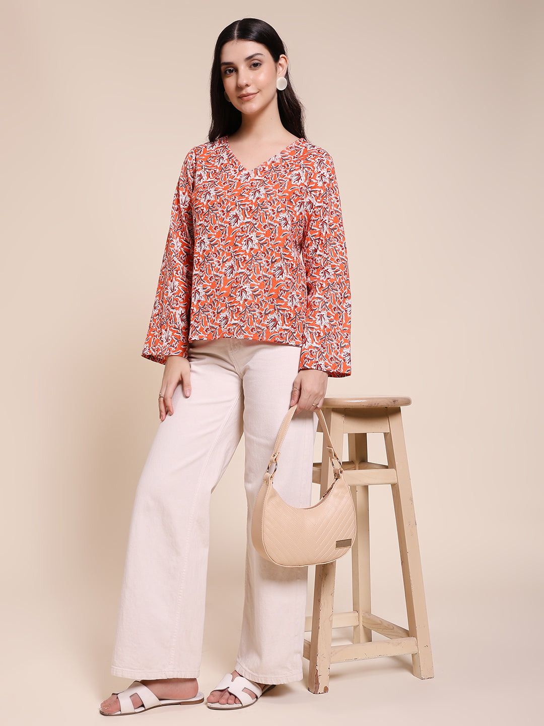 ORANGE FLARED TOP