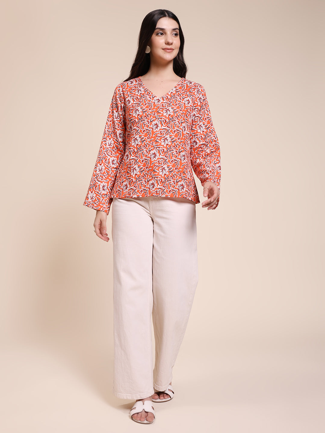 ORANGE FLARED TOP