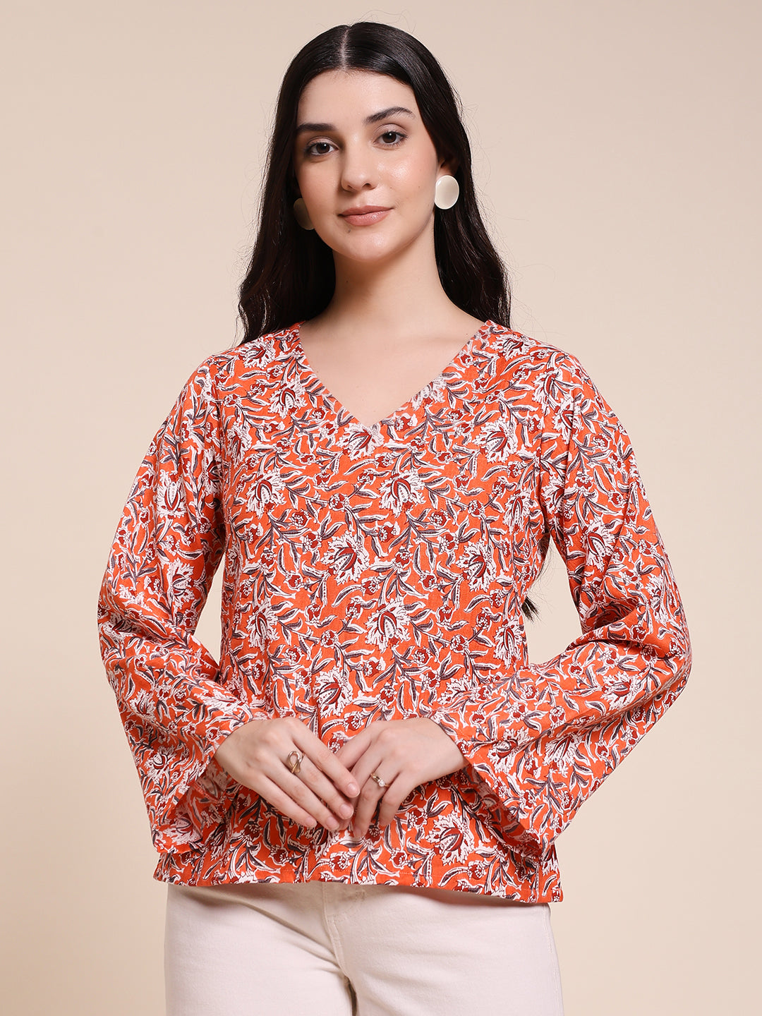 ORANGE FLARED TOP