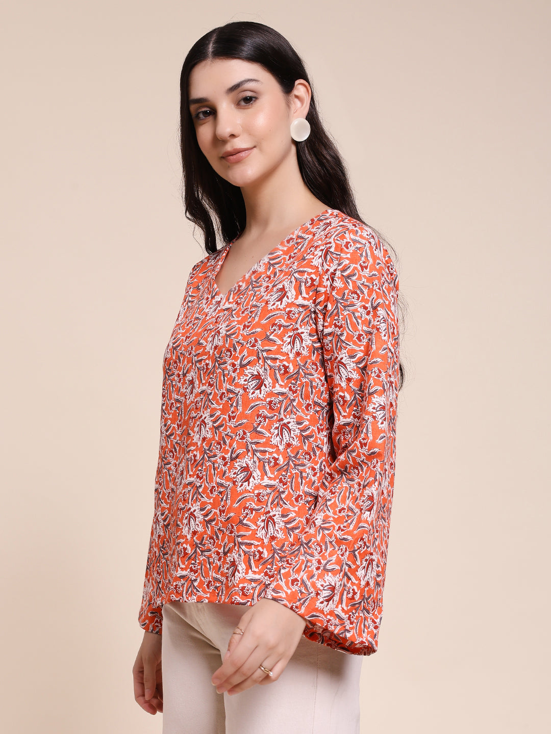 ORANGE FLARED TOP