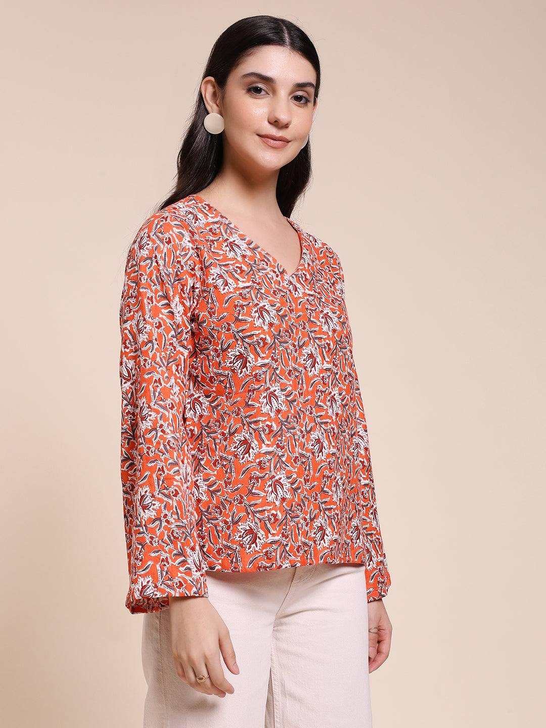 ORANGE FLARED TOP