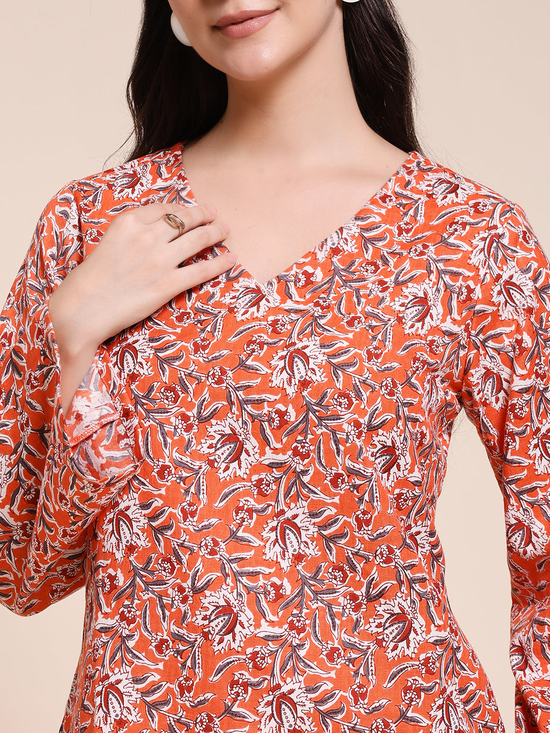 ORANGE FLARED TOP