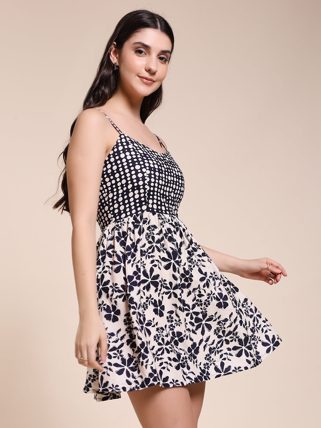 DOTTED BLOOM MINI DRESS