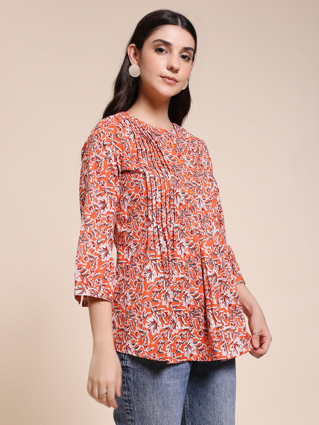 PLEATED BLOCK PRINTED