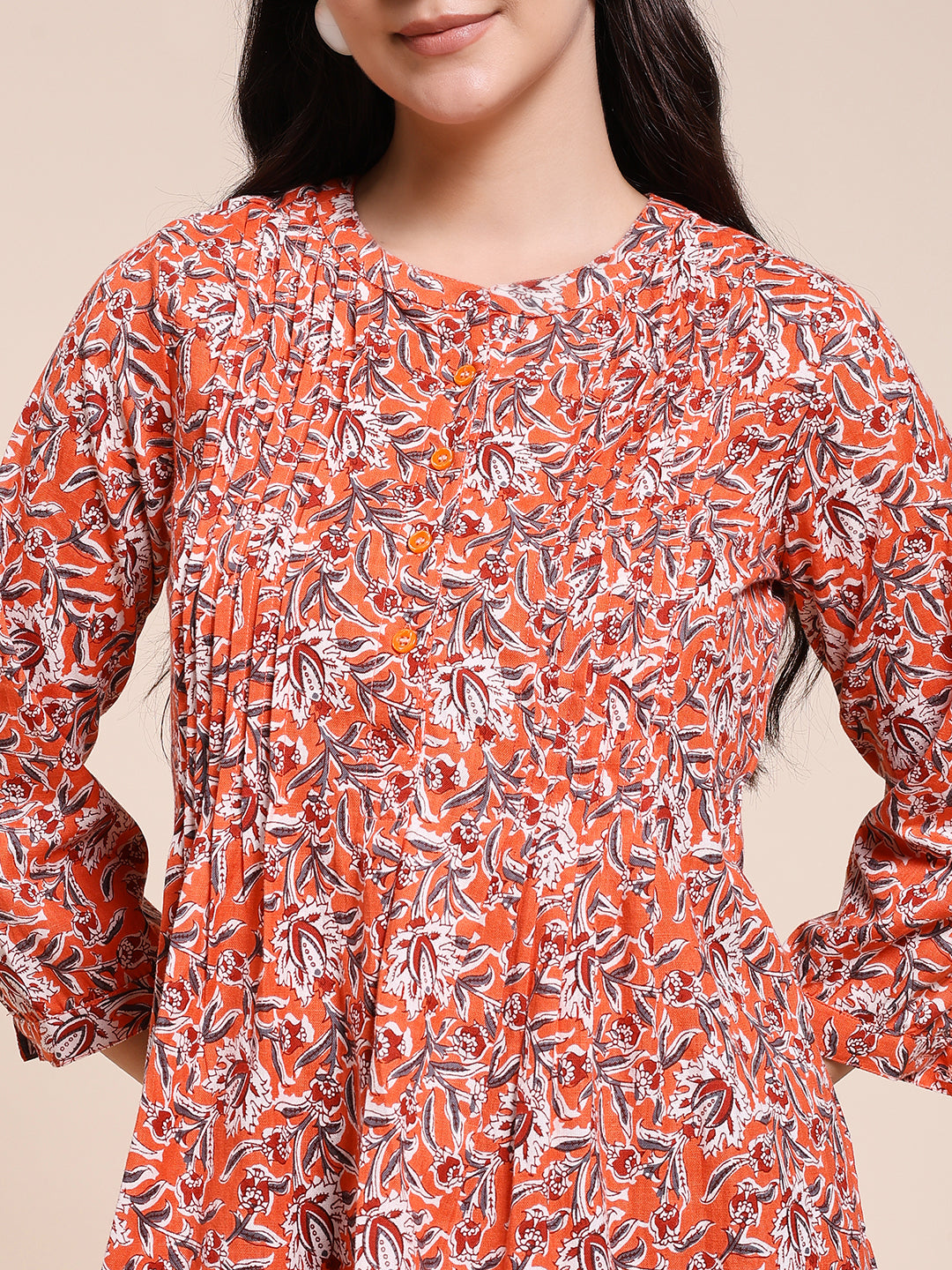 PLEATED BLOCK PRINTED