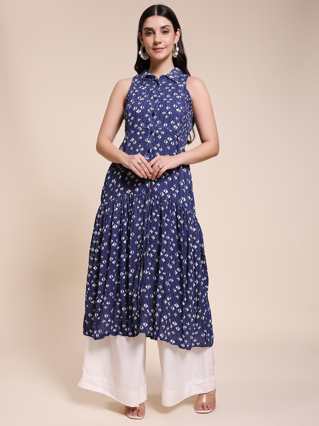 NAVY TIE DIE DRESS SET
