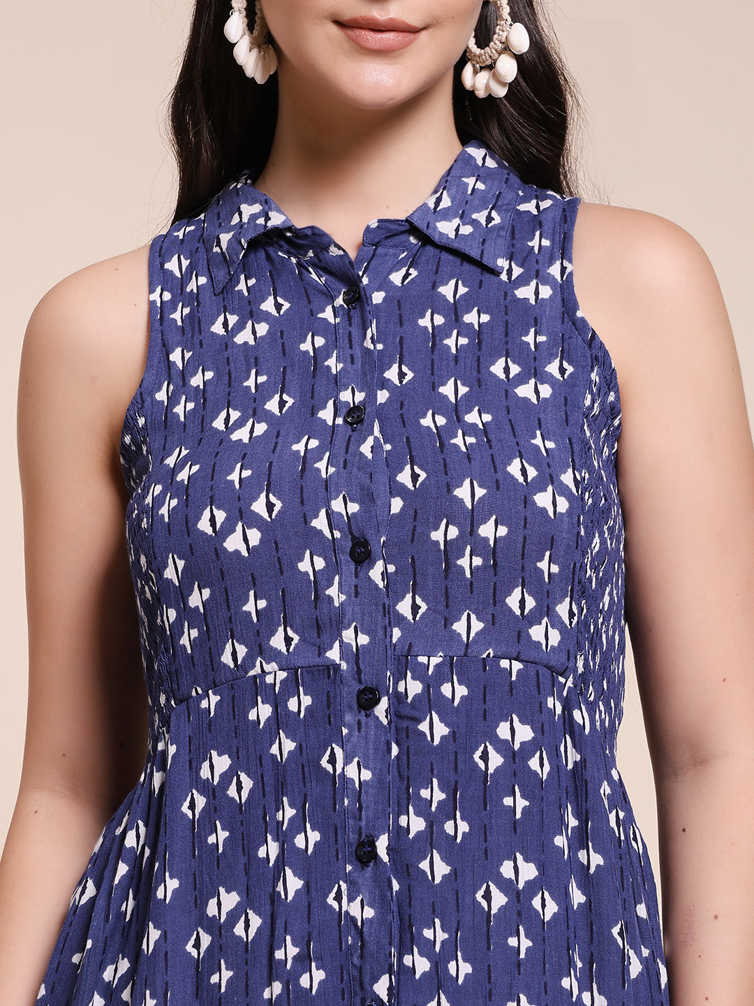 NAVY TIE DIE DRESS SET