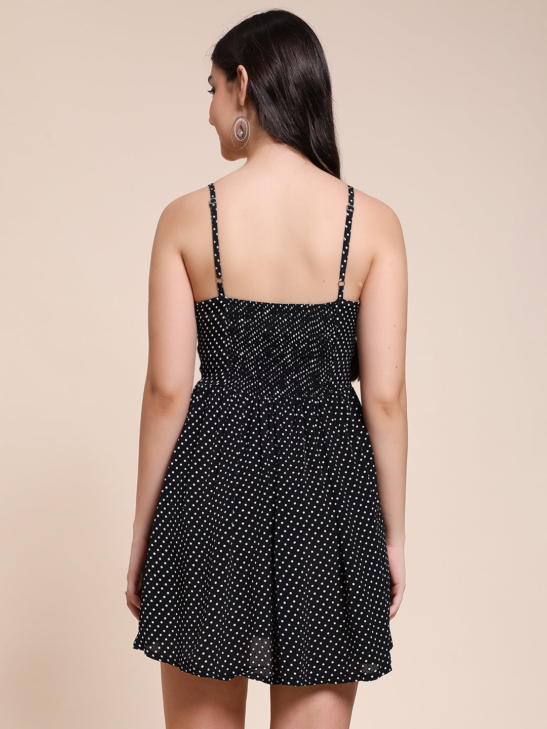BLACK POLKA SHORT DRESS