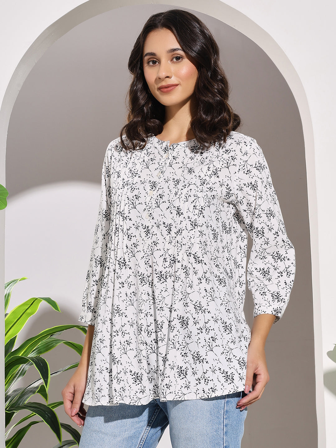 Dusky Petals - PINTUCKS TOP