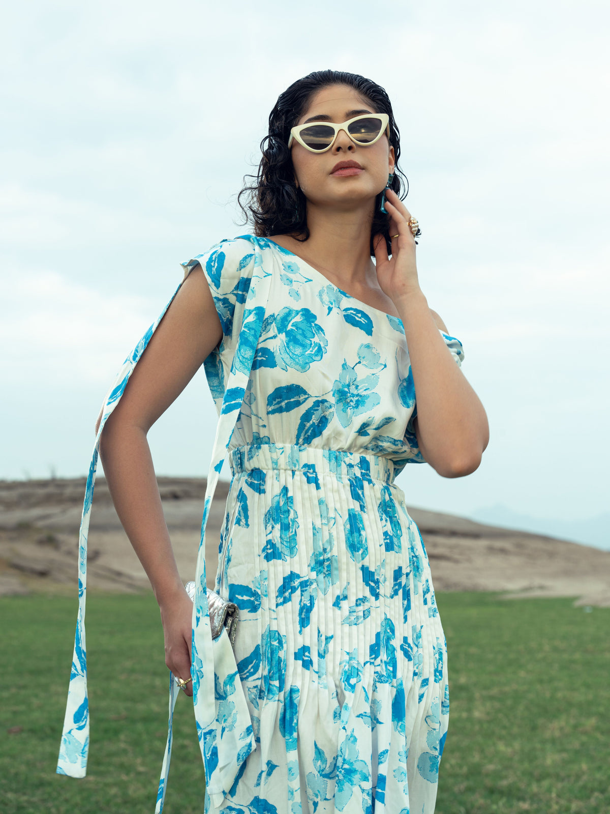 OCEANA PLEATED DRESS