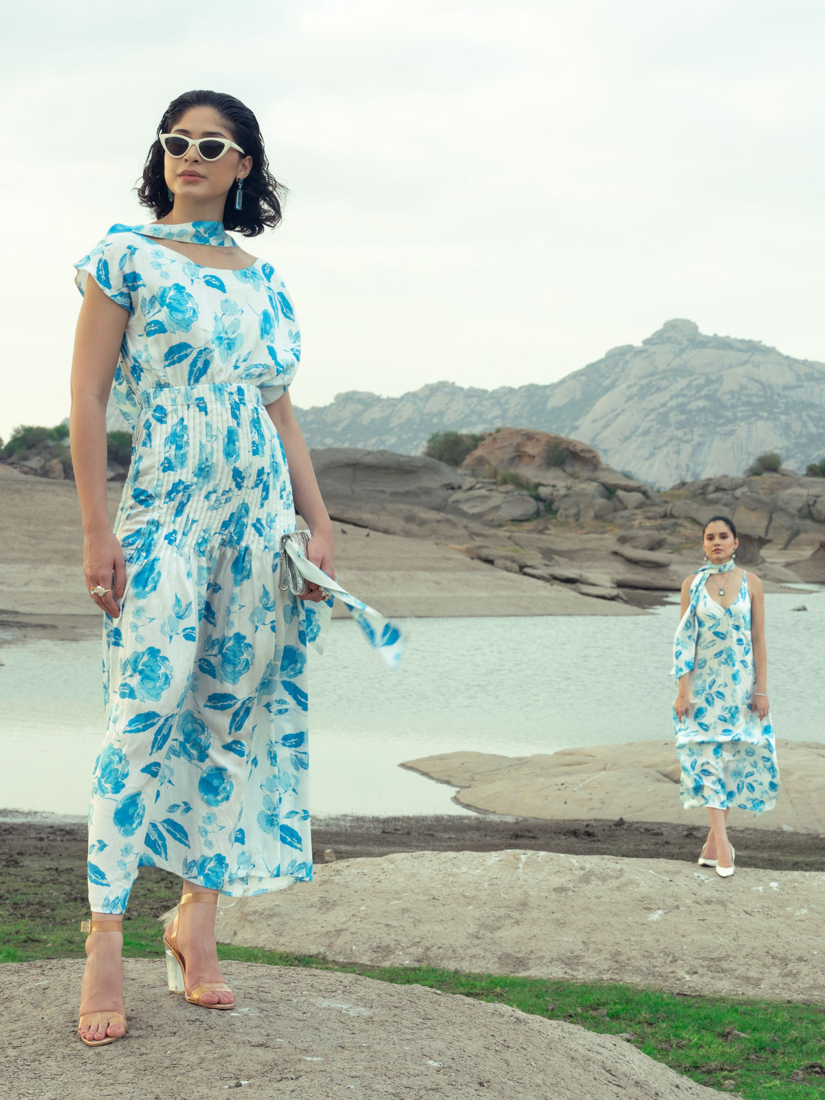 OCEANA PLEATED DRESS