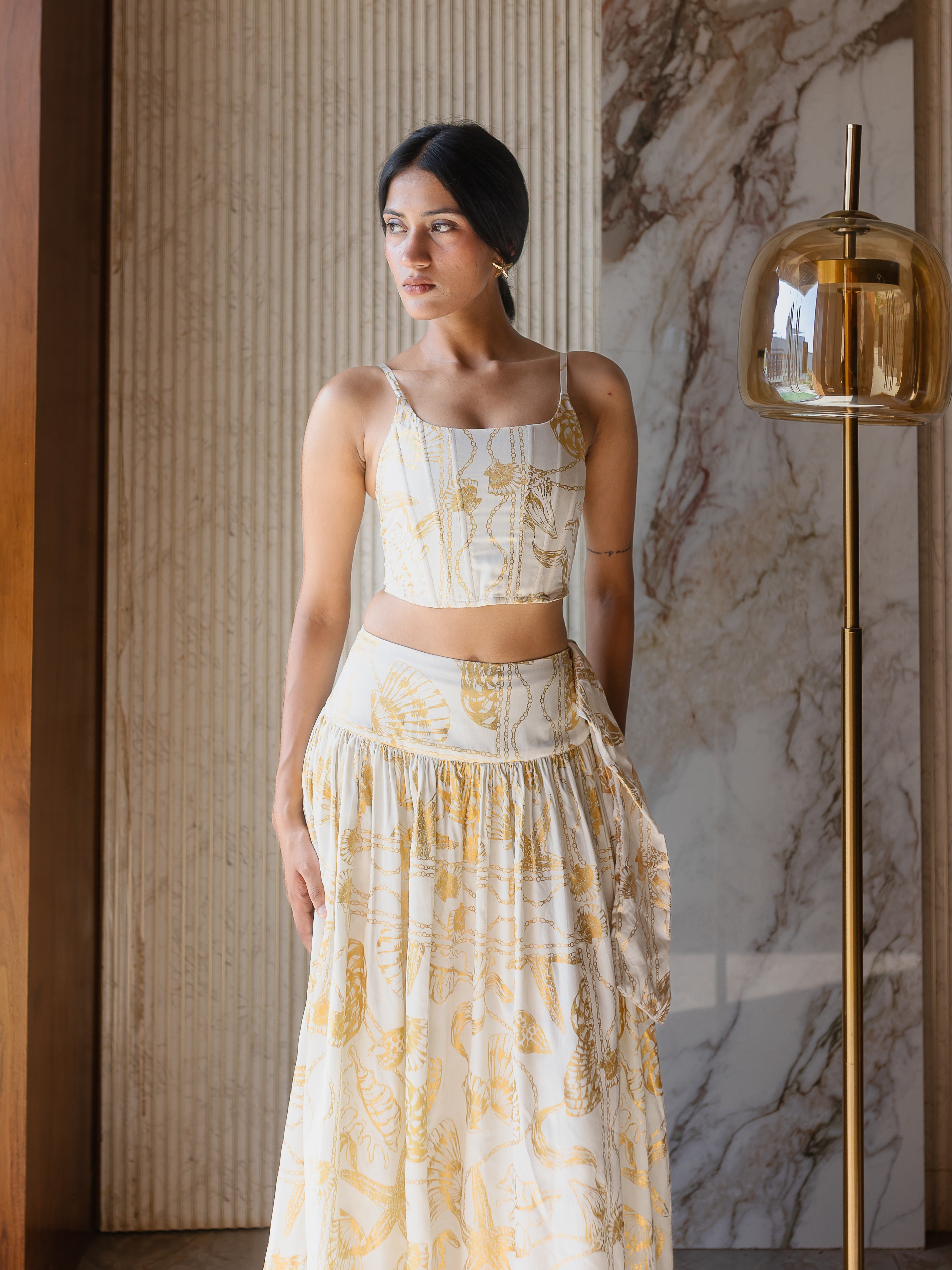 Golden Reef Corset Skirt Set